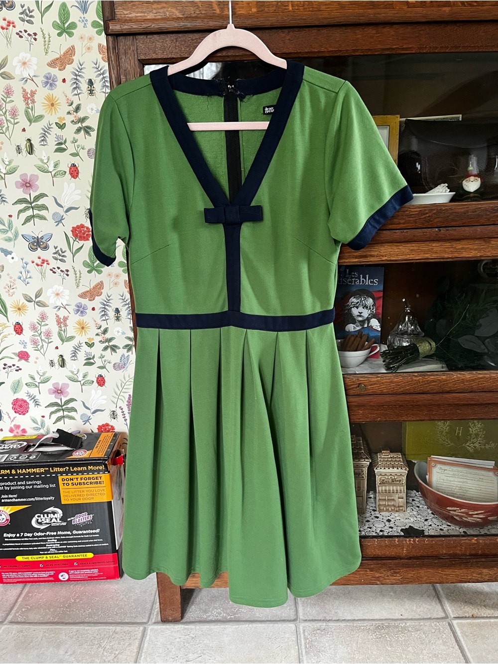 ModCloth Dear Creatures Green fit & flare dress ASO Zooey Deschanel Twee